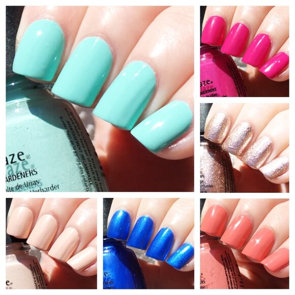 NIB Rare Colors! China Glaze Spring Cuties 6pc Mini Nail Lacquer Set - Picture 2 of 11